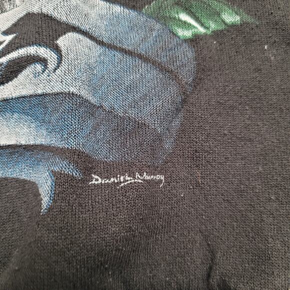 Vintage 90s "Only The Strong Survive" Wolf Sweatshirt Mens XL Baggy Boxy Fit - Picture 4 of 14